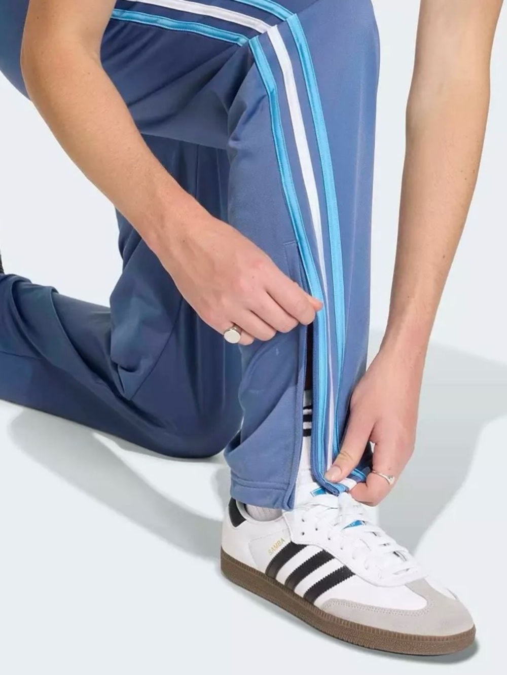 Adidas Originals Firebird Tracksuit Crew Blue White Size Large Jacket Pants - Picture 4 of 12